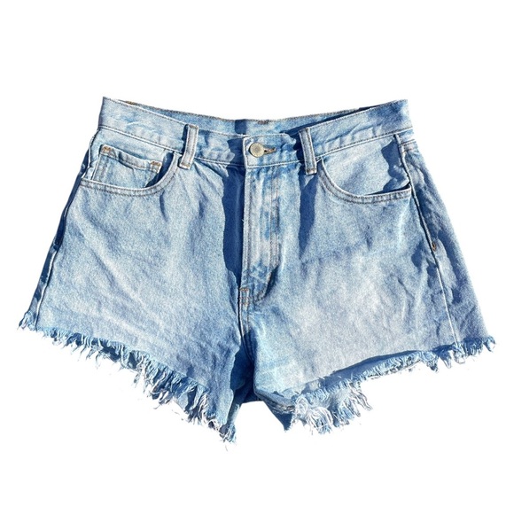 John Galt Brandy Melville high-rise Jean shorts blue 100% cotton women’s medium - Picture 1 of 4